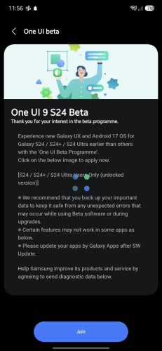 Galaxy S24 One UI 9 Beta 01