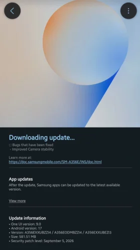تحديث One UI 9 Beta 2 لهاتف جالكسي A35