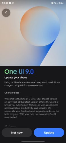 Samsung Galaxy S25 One UI 9 Beta 01