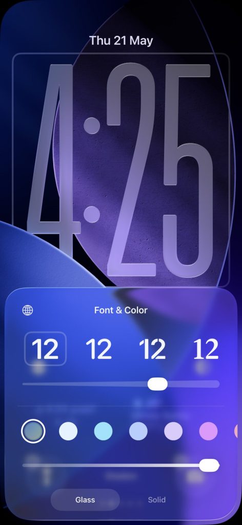 التحكم في درجة شفافية الزجاج في iOS 26.5