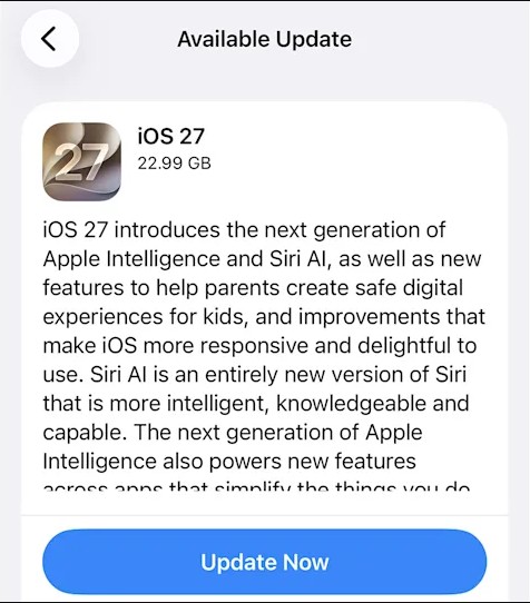 أطلقت آبل تحديث iOS 27 المستقر