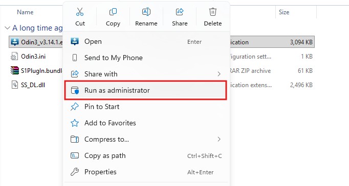 Run Odin as administrator