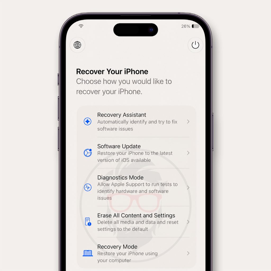 طريقة الدخول إلى وضع Recovery Mode على آيفون بنظام iOS 27